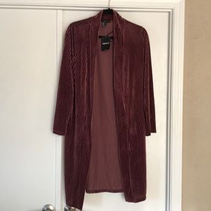 NWT Long casual jacket plum S